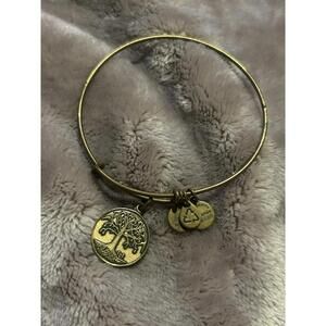 Alex And Ani Tree of life Charm Expandable Bangle Bracelet Gold Tone Finish 2018